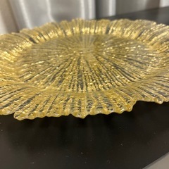 【Francfranc】ルーチェガラスプレート Lゴールドの画像