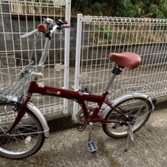 折りたたみ自転車　赤　6段階ギアチェンジ可能