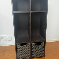 ニトリ　カラーボックス　カゴ付き