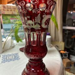ボヘミヤエーゲルマンレッド花瓶新品 ボヘミヤエーゲルマンレッド花瓶新品