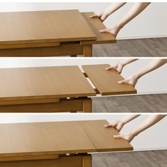 ニトリ　伸縮式　ダイニングテーブル3点セットの画像