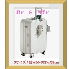 スーツケース 機内持ち込み キャリーケース キャリーバッグ USB 白