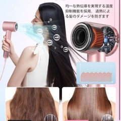 ドライヤー 大風量【2025新設計 3色ライト 選べる6モード】ピンクの画像