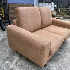 ソファ　2人掛け　茶色　ブラウン　の画像