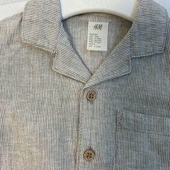 H&M セットアップ リネン 80サイズ 9-12m①の画像