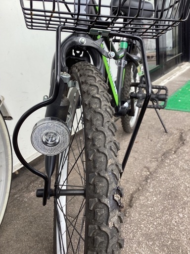 美原店 22インチ 身長120～135cm 子供用自転車 ブラック マトリックス（ブラック／グリーン）6段変速 LEDダイナモライト 