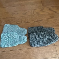 手編みの靴下カバー2個セット