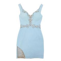 AngelR エンジェルアール バストVメッシュウエストビジュータイトミニドレス キャバドレスの画像