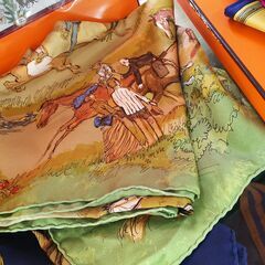 HERMES カレ90 馬上の貴婦人 Les Amazones ...