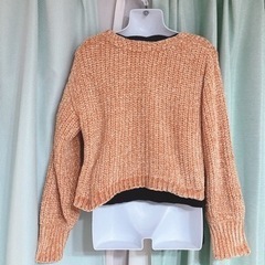 1242.Omekashi holiday line クロスオーバーニット F⭐︎の画像