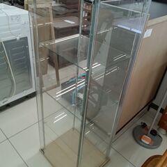 ★ジモティ割あり★  ガラスショーケース ナチュラルベージュ H118×D36.5×W42.5 クリーニング済み HJ5982の画像