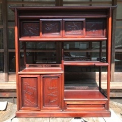 レトロ飾り棚　漆塗り