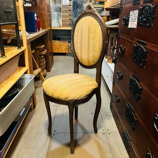 《売約済》【武蔵小山店】 【～4/14限定SALE！店内全品20%お値引き！】　【～4/14限定SALE！表示価格より20%お値引き！】 ビンテージ　イタリア製　made in italy ダイニングチェア　チェア　イス　椅子　アンティーク　サロンチェア  検　イタリア サルタレッリ フローレンス ダイニングチェア ファブリック Saltarelli MOBILI ロココ調 猫脚  ドールチェア　vintage antique