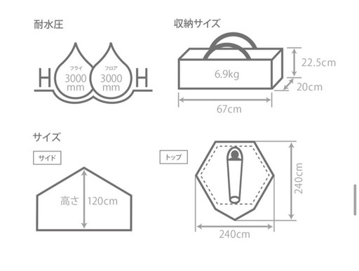 【他サイトで売れました
⠀】DOD　ミニキノコテント（レッド）