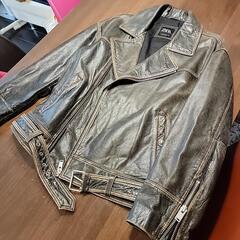 ZARA ヴィンテージ加工革ジャン 水牛 ライダース メンズ 
