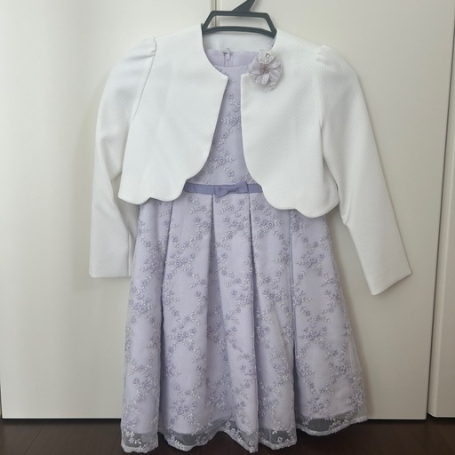 新品同様！130cm 　petit main 入学式フルセット　可愛い　紫　2024年モデル　コサージュ付き