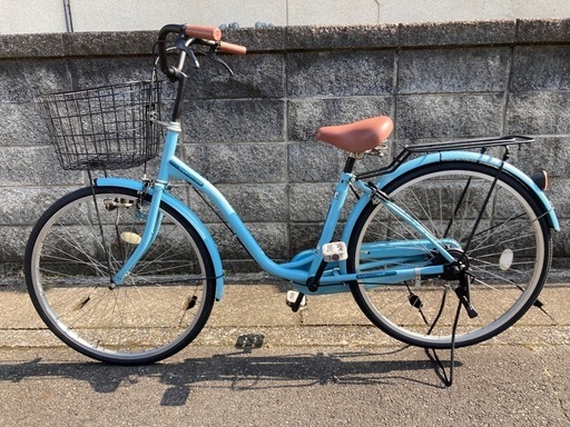 【26インチ自転車】美品❗️変速なし　前後タイヤ新品❗️スペアキーあり　若林自転車　浜大津店　SALE中❗️
