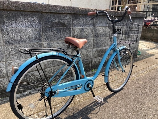 【26インチ自転車】美品❗️変速なし　前後タイヤ新品❗️スペアキーあり　若林自転車　浜大津店　SALE中❗️