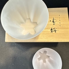 桜のグラス未使用【雪桜・ピンク】木箱入りの画像