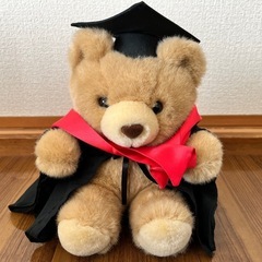 クマ ぬいぐるみ 卒業帽&マント付き 2体セットの画像