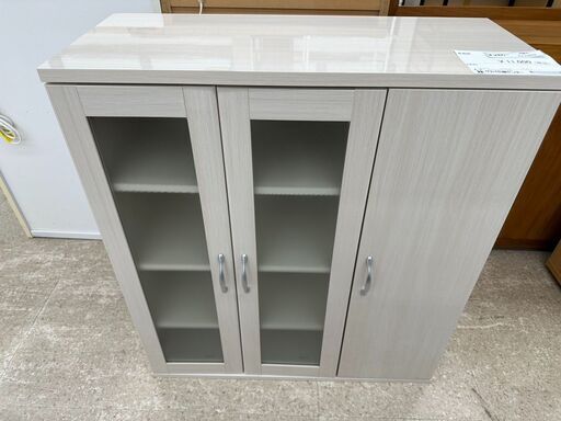 ★ジモティ割あり★ ニトリ 食器棚 アイボリー H88.5×D34×W80 クリーニング済み TJ11018