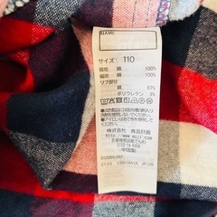 長袖チェック柄ワンピース 110の画像