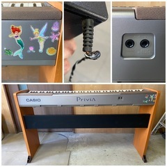 値下げしました♪　CASIO カシオ PX-100 電子ピアノ 椅子付き　☆通電確認済み☆　Privia 楽器 鍵盤 ジャンク品の画像