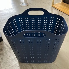 ☆値下げ☆ロ2502-863 ランドリーバスケット ネイビー キ...