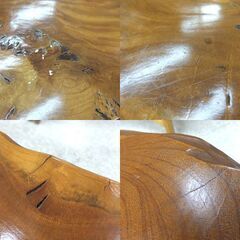 こぶ テーブル 瘤杢 天然 木製 幅81cm 高さ24cm 台 花台 床の間 和室 札幌市 屯田店の画像