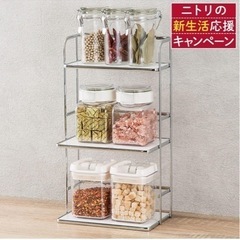 ニトリ　調味料ラック　調味料ポット　調味料ストッカー　定価8000円　3段　　の画像