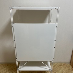 無印良品 スチールユニットシェルフ・中・ライトグレー ※バックパネル付き