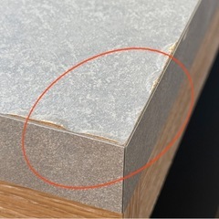 A399◇カウンターテーブル◇収納棚付◇足置き◇木目調◇幅150cmの画像