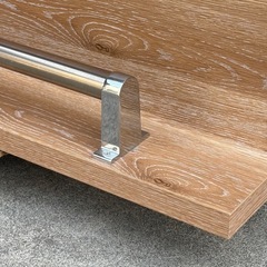 A399◇カウンターテーブル◇収納棚付◇足置き◇木目調◇幅150cmの画像