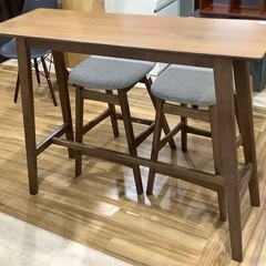 カウンターテーブル&チェア3点セット　ニトリ　ブラウン　入荷致しました！の画像