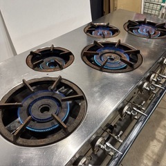 ⭕️受人様決定⭕️タニコー 5口コンロ スタンダードタイプ S-TGT-150 LPガス 幅1500×奥行き600×高さ800mm 分解洗浄済 動作確認済  厨房用品 厨房機器 業務用 コンロ 飲食店の画像
