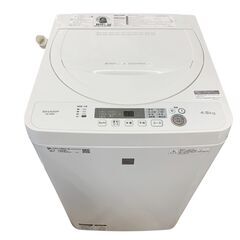25C100_ジB SHARP シャープ 4.5kg全自動洗濯機 ES-G4E6-KW 2018年製 単身 一人暮らし 生活家電 現状品 中古の画像