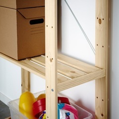 【売約済】【中古/半額】IKEA 収納シェルフユニット ソフトウッド 77x28 cmの画像