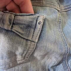 マザウェイズ　柔らか　デニムパンツ130cm ドット柄　ウエストゴムの画像