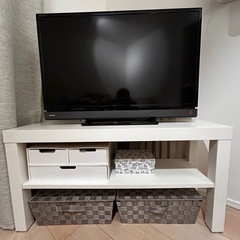 【家具・ラグ3点セット】北欧風　ローテーブル　テレビ台　円形ラグの画像