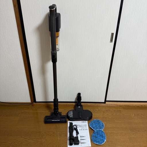 アイリスオーヤマ　コードレス掃除機　回転モップヘッド付き　充電式サイクロンスティッククリーナー パワーヘッド SCD-141P