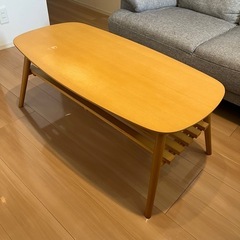 ナチュラル木製楕円形テーブル