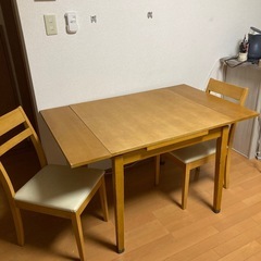 ニトリ　伸縮式　ダイニングテーブル3点セット