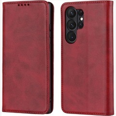GALAXY S23ケース 手帳型 ギャラクシー S23ケース 手帳型 マグネット式 カード収納き スタンド機能 レッドの画像