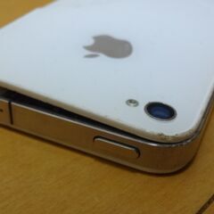 ■背面割れジャンク■SoftBank Apple iPhone 4 A1332 ホワイト ネットワーク利用制限○ パスワード不明の画像
