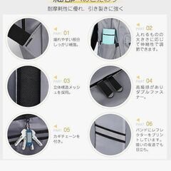 多機能軽量リュック　グレー色　新品格安　容量25L位の画像
