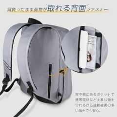 多機能軽量リュック　グレー色　新品格安　容量25L位の画像