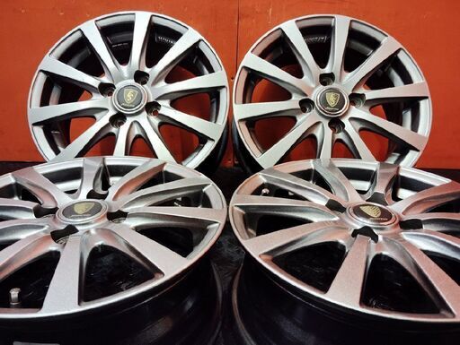 MANARAY SPORT 社外ホイール 14インチ 4本 5.5J4HPCD100+45 フィット キューブ等(VHX183) (タイヤヴィレッジ)  中の島のタイヤ、ホイールの中古あげます・譲ります｜ジモティーで不用品の処分