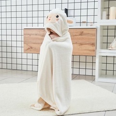 【新品】キッズバスローブ　ポンチョ　フード付きバスタオル　アルパ...