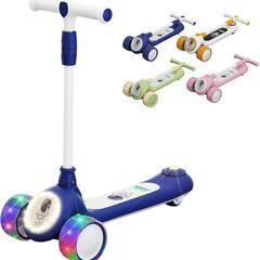 キックボード 子供 三輪 折り畳み式 四段高さ調整 LEDライト...