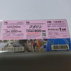 東京ドームシティチケット2枚の画像